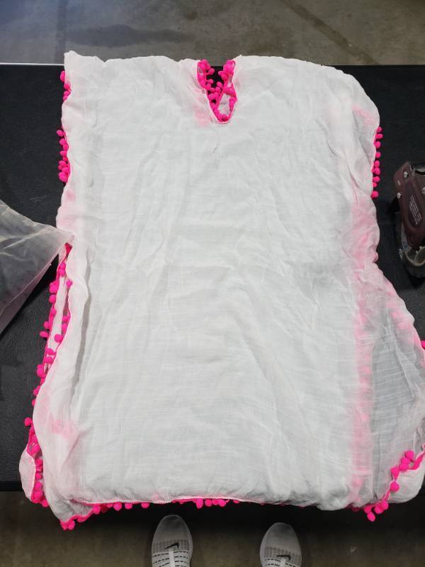 lot 1685 image: MissShorthair Girls Swim Cover Up Beach Swimwear Coverup Swimsuit Wraps with Pom Pom Trim