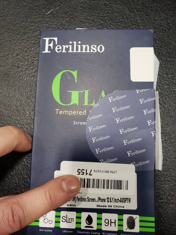 lot 1729 image: Ferilinso Tempered Glass Screen Protectors for iPhone 12 6.1in