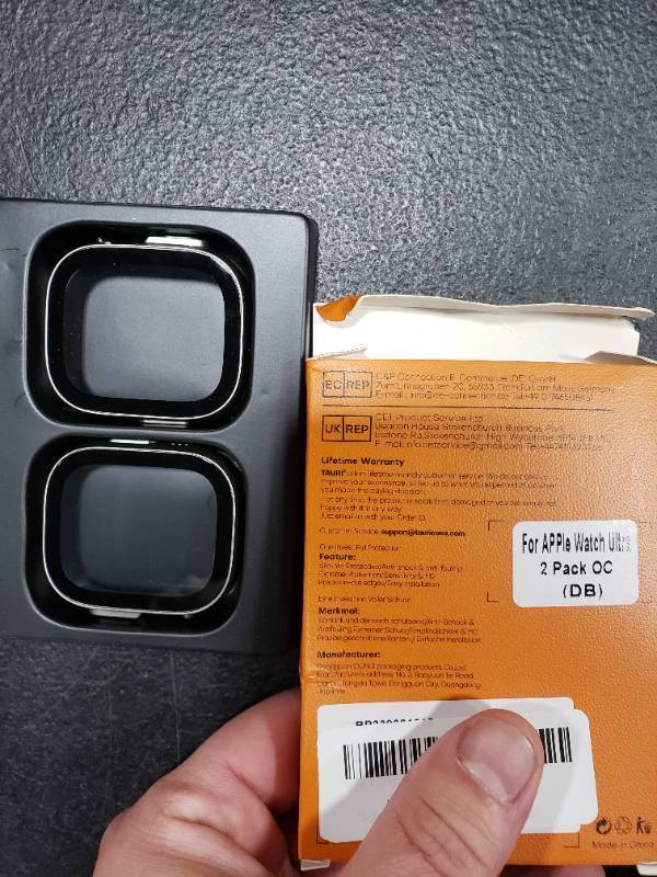 lot 1738 image: TAURI 2 Pack Hard Case Designed for Apple Watch Ultra 49mm with 9H Tempered Glass Screen Protector, Touch Sensitive Full Coverage Slim Bumper Protective Cover for iWatch 49mm- Titanium