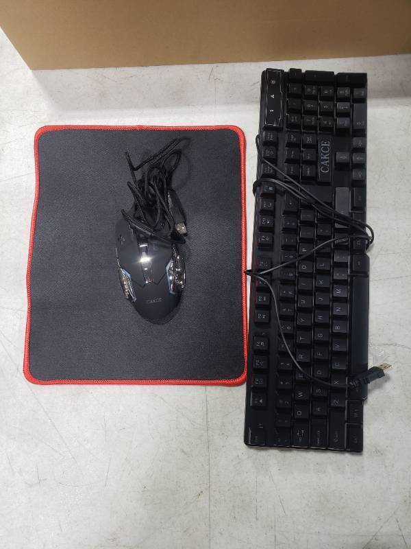 lot 7668 image: Cakce Wired Gaming Keyboard and Mouse