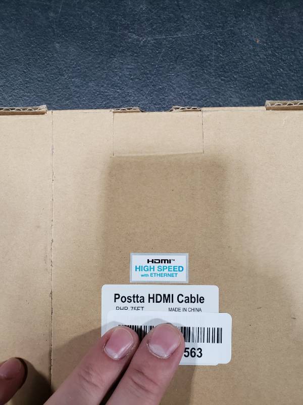 lot 6032 image: Postta HDMI Cable 75 Feet with Built-in Signal Booster HDMI 2.0V Cable with 2 Piece Cable Ties2 Piece HDMI Adapters Support 3D,1080P,Ethernet,Audio Return