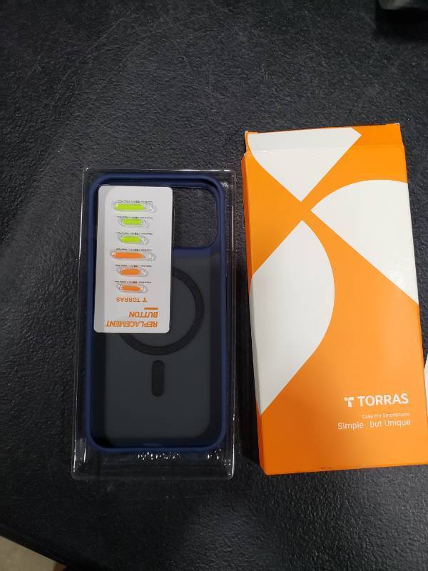 lot 6077 image: TORRAS Magnetic Designed for iPhone 13 Pro Max Case, Military Grade Drop Tested Compatible with MagSafe Shockproof Translucent Hard Back Soft Slim Protective Case for iPhone 13 Pro Max, Blue