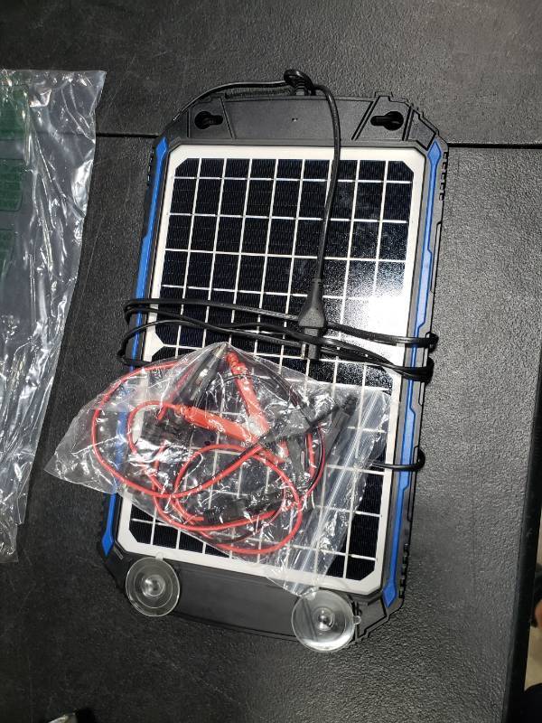lot 1341 image: Waterproof 12W 12V Solar Battery Charger & Maintainer Pro - Built-in Intelligent MPPT Charge Controller - 12 Volt Solar Panel Trickle Charging Kit for Car Automotive Boat Marine Motorcycle RV Trailer