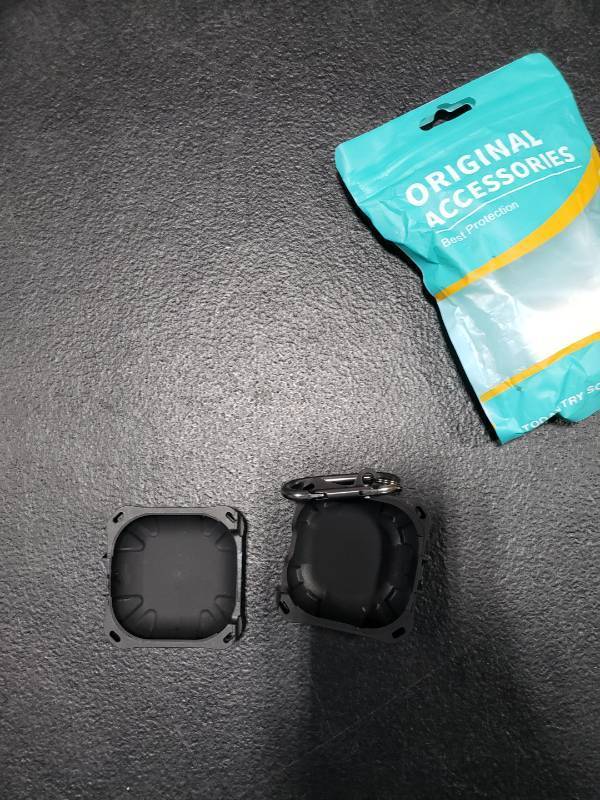lot 2480 image: Upgrade Lock Case for Samsung Galaxy Buds 2 ProGalaxy Buds 2Galaxy Buds ProGalaxy Buds Live, Shock-Absorbing Protective Armor Cover TPU Hard Shell with Carabiner & Lanyard,Black