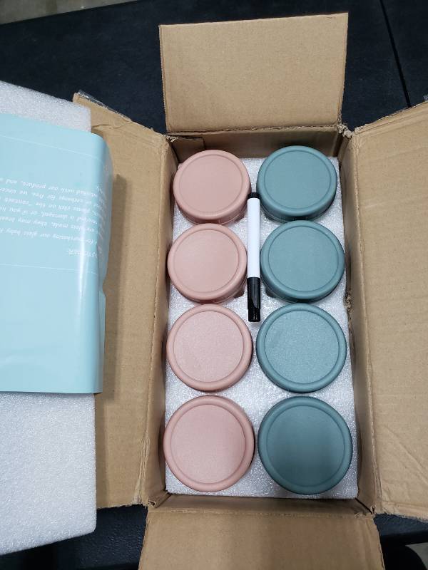 lot 2533 image: VITEVER 16 Pack Glass Baby Food Storage Containers, 4 oz Baby Food Jars with Plastic Lids, Small Baby Food Maker, Reusable Infant Freezer Container, Microwave, Dishwasher & Freezer Safe, BPA Free
