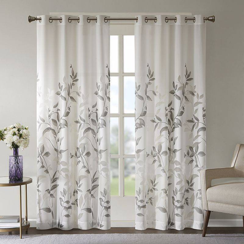 lot 4443 image: Madison Park Cecily Floral Window Panel, 50 x 84