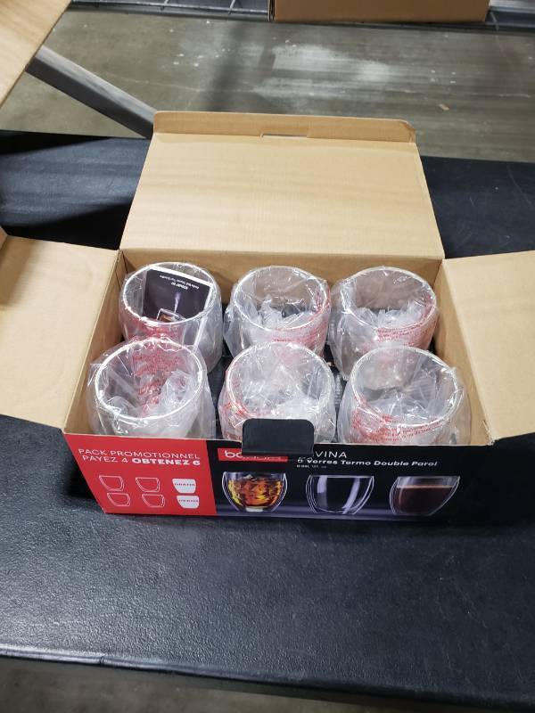 lot 5311 image: Bodum - 4559-10-12US Bodum Pavina Double Wall Insulated Glasses, 12 Oz. (6-Pack), Clear