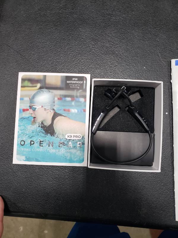 lot 5585 image: Bone Conduction Headphones, Waterproof Swimming Headphones, Bluetooth 5.3 Open Ear Headphones, 2-IN-1 MP3 Headphone Wireless Earbuds for Swimming Running Sports Cycling, Built-in 32GB Memory