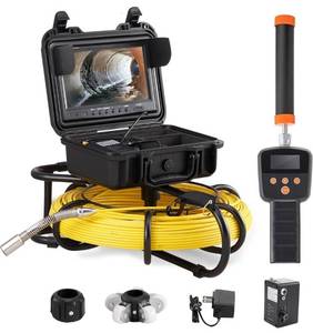 lot 14005 image: VEVOR Sewer Camera with 512Hz Locator,300 ft91.5 m, 9 Pipeline Inspection Camera wDVR Function, IP68 Camera w12 Adjustable LEDs, A 16 GB SD Card for Sewer Line, Home, Duct Drain Pipe Plumbing Retail $1,099