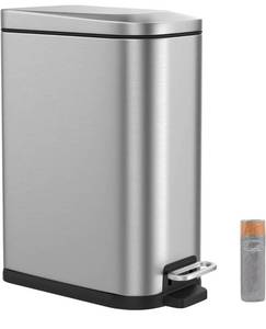 lot 14020 image: BETHEBEST 15 Liter4 Gallon Trash Can with Soft Close Lid,Stainless Steel Trash Can with Removable Wastebasket, Step Trash Can for Bathroom,Kitchen,Office (Silver)