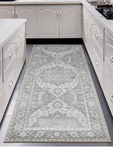 lot 14043 image: MaxRugrs Kitchen Rug Runner for Hallways 26x6 No Crease Machine Washable Stain Resistant Non Skid Rubber Backing Mat-Bedroom & Laundry - Vintage Floor Carpet Family & Pet Friendly