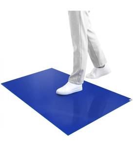 lot 14044 image: SATECH StickyTackyAdhesive Mat 24 x 36 Blue (Case of 4 Mats,30 Sheets Each) for Cleanroom Laboratory Hospital Construction Pets