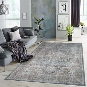 lot 14052 image: Adiva Rugs Machine Washable Area Rug with Non Slip Backing for Living Room Bedroom Bathroom Kitchen Printed Persian Vintage Home Decor Floor Decoration Carpet Mat (VIZON 6 6 x 9 6 )