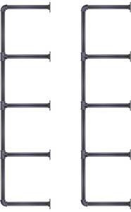lot 14053 image: MUZIK 5 Tier Industrial Wall Mount Iron Pipe Shelf, 34 Inches Malleable Cast Iron Pipe Wall Mount Bookshelf Shelving Unit, DIY Open Bookshelf, Shelf Shelves, 2 Pack 52 Inch Tall