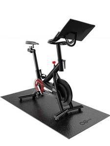 lot 14057 image: Cycleclub Bike Mat Compatible with Peloton Bike Elliptical Treadmill Mat, 6mm Thick, Under Exercise Bike Trainer Mat Pad for Stationary Indoor Spin Bike,Hardwood Floor Carpet Black Gym Equipment Mat