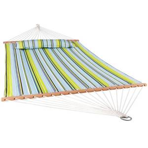 lot 14070 image: Sunnydaze Decor 2 Person Double Hammock with Spreader Bar