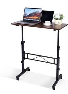 lot 14083 image: Standing Desk Adjustable Height, Mobile Stand Up Desk with Wheels Small Computer Desk Rolling Desk, Portable Laptop Desk Standing Table Sit Stand Home Office Desks 16x31.5 Height 27-43.5
