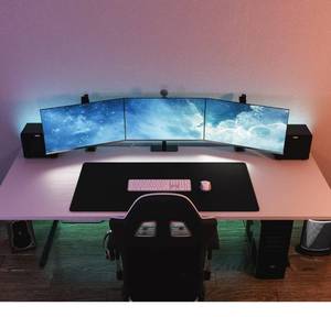 lot 14097 image: Mega Size Gaming Mouse Pad - Anti Slip Rubber Base - Stitched Edges - Large Desk Mat - 48 x 24 x 0.16 (Mega, All BlackNo Logo)