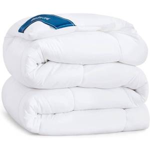 lot 14104 image: Bedsure Queen Comforter Duvet Insert - Quilted White, All Season Down Alternative Queen Size Bedding Comforter with Corner Tabs