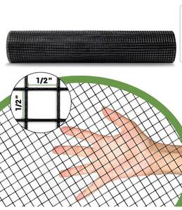 lot 14106 image: 48 x 50 12inch Hardware Cloth 19 Gauge Black PVC Coated Wire Fencing Galvanized Welding Garden Fence Roll Square Mesh Chicken Rabbit Snake Cage Heavy Duty Welding Fencing