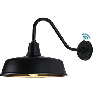 lot 14133 image: Naurham Barn Lights Outdoor Gooseneck Lighting, 15 Diameter Dusk to Dawn Exterior Lights for House, Farmhouse Lighting Fixtures with Photocell for Porch Garage (15 Diameter, 1pc) Retail $119