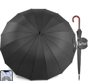 lot 14138 image: Royal Walk Windproof Large Umbrella for Rain 54 Inch Automatic Open for 2 Persons Wind Resistant Big Golf Umbrellas for Adult Men Women Classic Wooden Handle Fast Drying Strong 16 Ribs Travel
