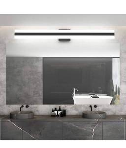 lot 14139 image: Aipsun 40in Modern Black Vanity Light Up and Down Frosted White Acrylic LED Wall Light for Bathroom Light Fixtures(White Light) Retail $84