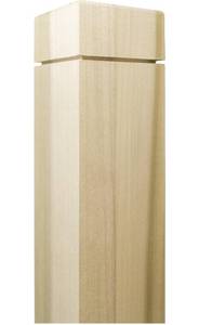 lot 14141 image: 300N - Notched Newel - 3 x 48 - Clean Routed Design - Paint-Grade (Poplar)