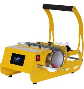 lot 14147 image: Waffles Heat Press 11oz15oz20oz30oz Cup Heat Press Machine for Sublimation Tumbler, Heat Press Mug Printer (Color  Yellow, Size  110V) Retail $325