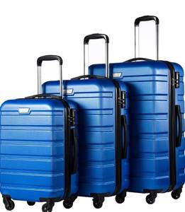 lot 14159 image: Coolife Luggage 3 Piece Set Suitcase Spinner Hardshell Lightweight TSA Lock Retail $170
