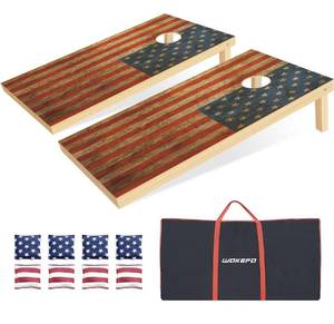 lot 14163 image: Cornhole Set, 3x 2 4x 2 Corn Hole Boards Set, Solid Wood Cornhole Game Outdoor Set, Corn Holes Outdoor Game, Corn Hole Sets with Bags Regulation Size, Perfect for Lawn, Backyard, Beach, Park Retail $100