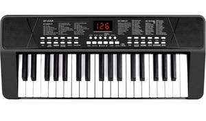 lot 14169 image: M SANMERSEN Piano Keyboard for Beginners, 37 Keys Built-in 1200mA Rechargeable Battery Electronic Piano Keyboard Portable Music Piano Keyboard with Mic LED Screen Teaching Gift for Beginners, Black