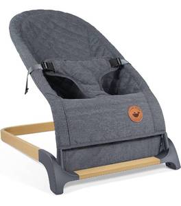 lot 14176 image: ANGELBLISS Baby Bouncer, Portable Bouncer Seat for Babies, Infants Bouncy Seat with Wood Grain Base, Natural Vibrations (Grey)