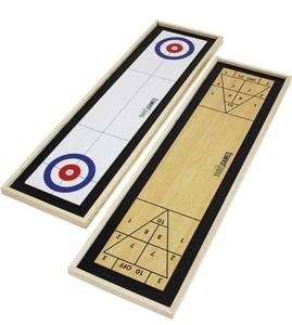 lot 14178 image: Yard Games Curling and Shuffleboard 2 in 1 Table Top Game with 8 Rolling Discs