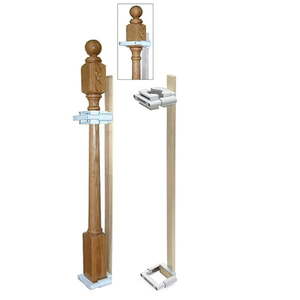 lot 14194 image: Safety Innovations No Hole Stairway Baby Gate Mounting Kit - Fits Posts from 2 34 inches to 3 58 inches Wide with Square or Round Tops - No Adhesives On Or Screws in Your Posts (1-Pack)