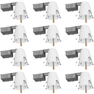 lot 14204 image: Sunco Lighting 12 Pack 4 Inch Remodel Housing, Air Tight IC Rated Steel Can, 120-277V, TP24 Connector Included for Easy Install - UL & Title 24 Compliant