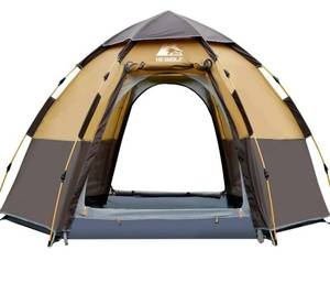 lot 14222 image: Hewolf Waterproof Instant Camping Tent - 234 Person Easy Quick Setup Dome Family Tents for Camping,Double Layer Flysheet Can be Used as Pop up Sun Shade Retail $139