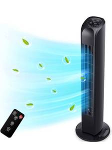 lot 14230 image: Uthfy Oscillating Tower Fan with Remote, Electric Standing Tower Fan Floor Fan for Bedroom Indoor Office and Home Use,Quiet Cooling Portable Bladeless Tower Fans, 30 inchs, Black Tower Fan No Remote
