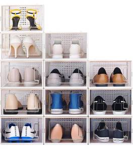 lot 14238 image: FINESSY XL Shoe Storage Boxes Large Shoe Rack, Large Shoe Organizer XL Shoe Boxes Clear Plastic Stackable XL Clear Shoe Boxes Stackable, Large Sneaker Storage Large Shoe Containers