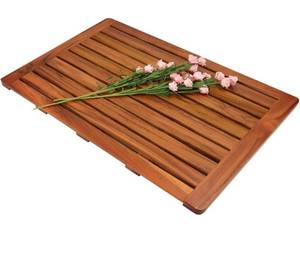 lot 14252 image: Utoplike (32x18) Teak Wood Bath Mat, Shower Mat Non Slip for Bathroom, Wooden Floor Mat Square Large for Spa Home or Outdoor