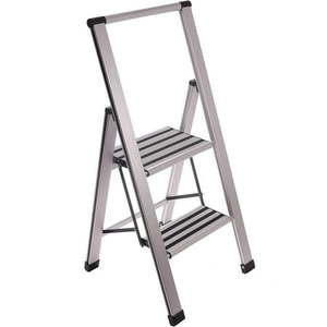 lot 14253 image: Sorfey 2-Step Folding Step Ladder Aluminum Foldable Step Stool Step Platform Retail $80