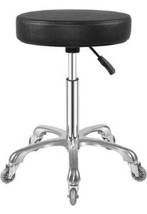 lot 14258 image: Ainilaily Rolling Stool with Wheels, Heavy Duty Hydraulic Stool for Shop Guitar Lab Tattoo Workbench Medical,Adjustable Massage Swivel Stool Chair (Black) Retail $95