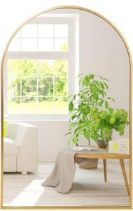 lot 14269 image: Amgngala Gold Arched Mirror 20 x 30 Gold Wall Mirror for Bathroom, Arch Mirror Gold Mirror for Bedroom, Living Room, Entryway, Salon