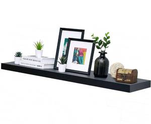 lot 14270 image: WELLAND 60 inch Black Mission Floating Shelves for Wall, Bathroom Wall Mount Shelves, Wood Modern Display Shelves, Book Shelves,for Bedroom,Living Room and Kitchen