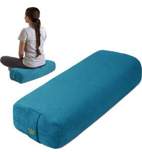 lot 14272 image: Florensi Yoga Bolster Pillow - Luxurious Velvet Bolster for Restorative Yoga - Large Rectangular Cushion with Carry Handle - Supportive Meditation Cushion - Machine Washable Cover and Carry Handle