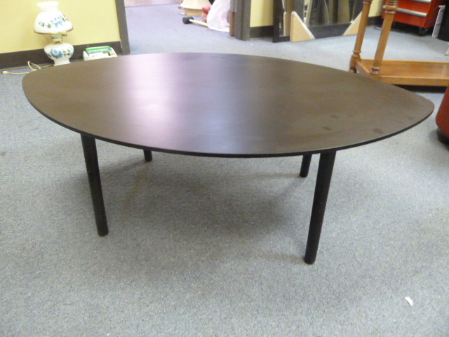 lot 41 image: BLACK FOOTBALL COFFEE TABLE