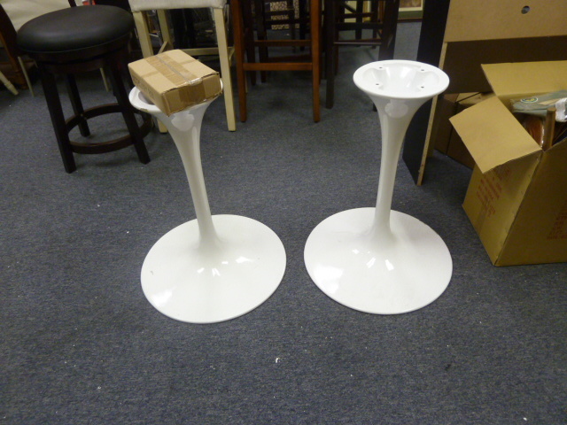 lot 22 image: PAIR OF WHITE TULIP TABLE BASES