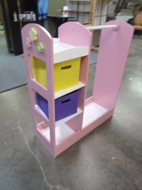 lot 15 image: BRAND NEW PINK KIDS CLOSET  ORGANIZER with mirror