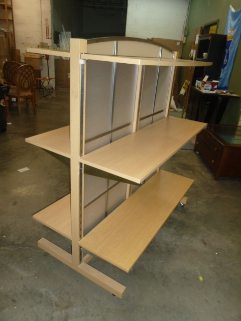 lot 2 image: ROLLING DOUBLE SIDED SHELVING UNIT