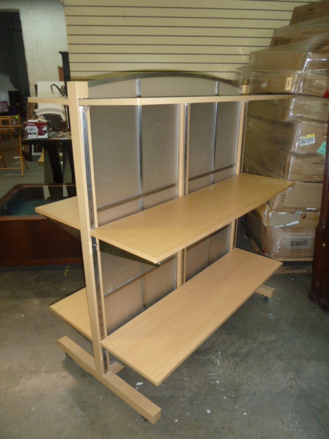 lot 1 image: ROLLING DOUBLE SIDED SHELVING UNIT